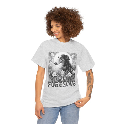 Borzoi Vintage Unisex Cotton Tee for Dog Lovers (Black & White)
