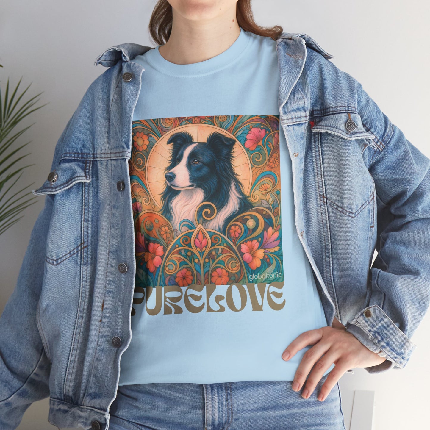 Border Collie (Black & White) Vintage Graphic T-Shirt – Unisex Cotton Tee for Dog Lovers