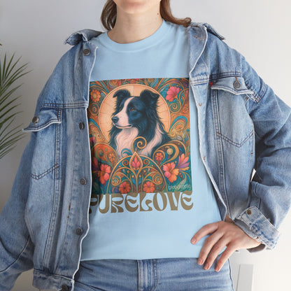 Border Collie (Black & White) Vintage Graphic T-Shirt – Unisex Cotton Tee for Dog Lovers