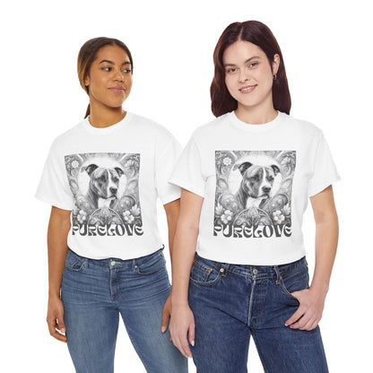 Staffy (Coco) Bull Terrier Vintage Unisex Cotton Tee for Dog Lovers (Black & White)