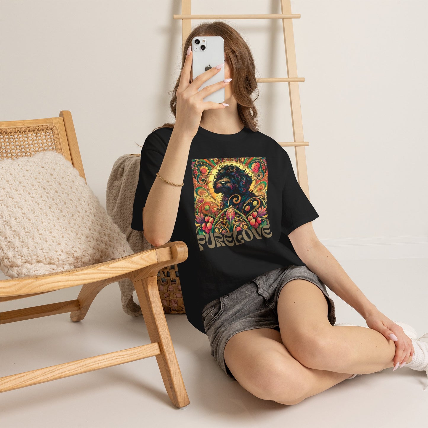 Black Cavapoo (Cavoodle) Vintage Graphic T-Shirt – Unisex Cotton Tee for Dog Lovers