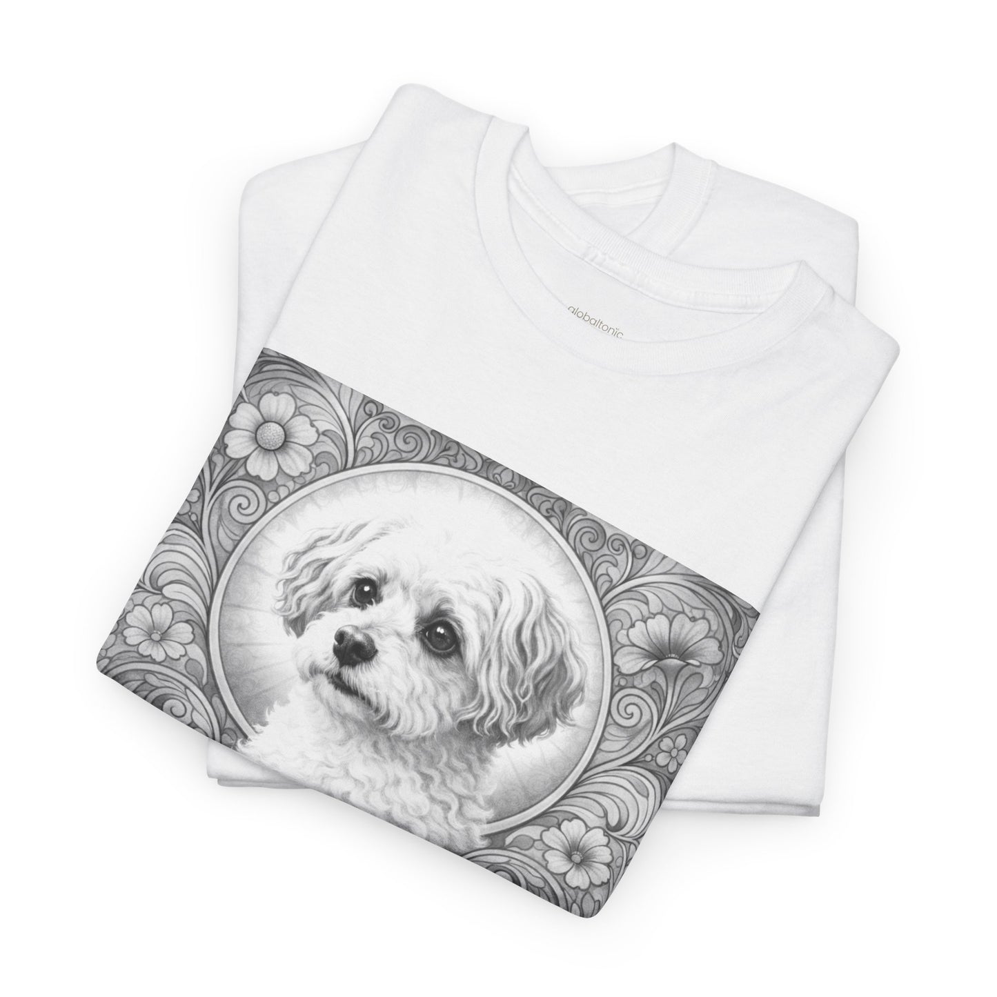 Foxypoo (Foodle) Vintage Graphic T-Shirt – Unisex Cotton Tee for Dog Lovers (Black & White)