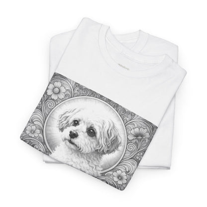 Foxypoo (Foodle) Vintage Graphic T-Shirt – Unisex Cotton Tee for Dog Lovers (Black & White)