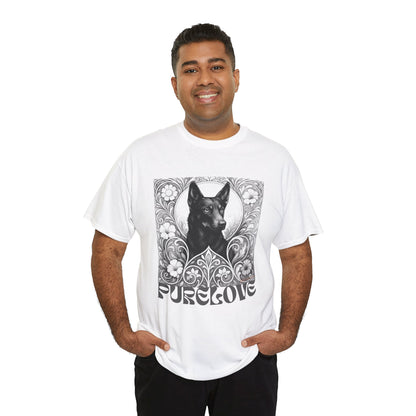 Kelpie Black Vintage Unisex Cotton Tee for Dog Lovers (Black & White)