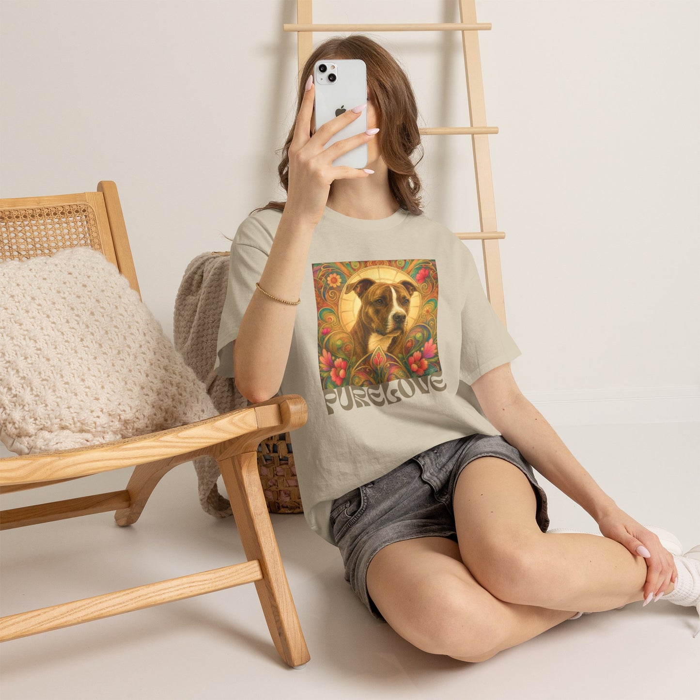Staffy (Coco) Bull Terrier Vintage Unisex Cotton Tee for Dog Lovers