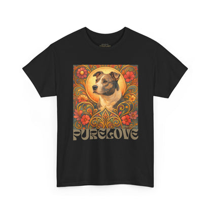 Staffy Grey & White Vintage Graphic T-Shirt – Unisex Cotton Tee for Dog Lovers