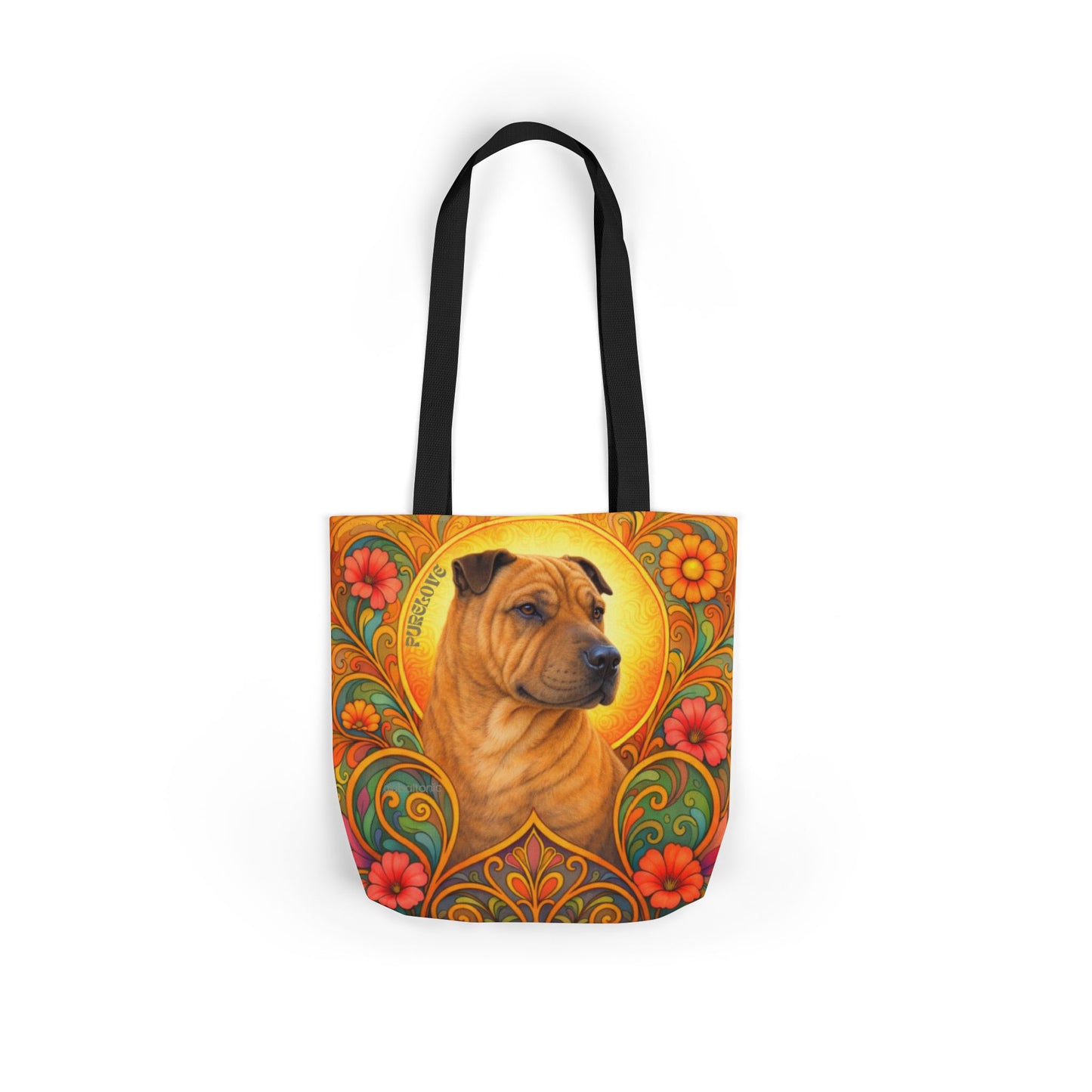 Shar Pei All-Over Print Canvas Tote Bag – Colourful Artistic Dog Lover Gift