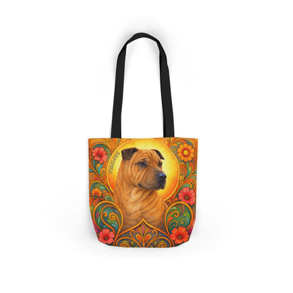 Shar Pei All-Over Print Canvas Tote Bag – Colourful Artistic Dog Lover Gift