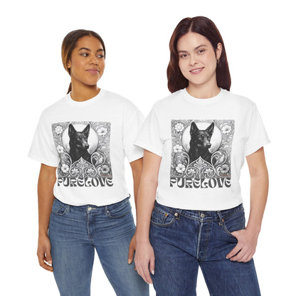 Kelpie Black Vintage Unisex Cotton Tee for Dog Lovers (Black & White)