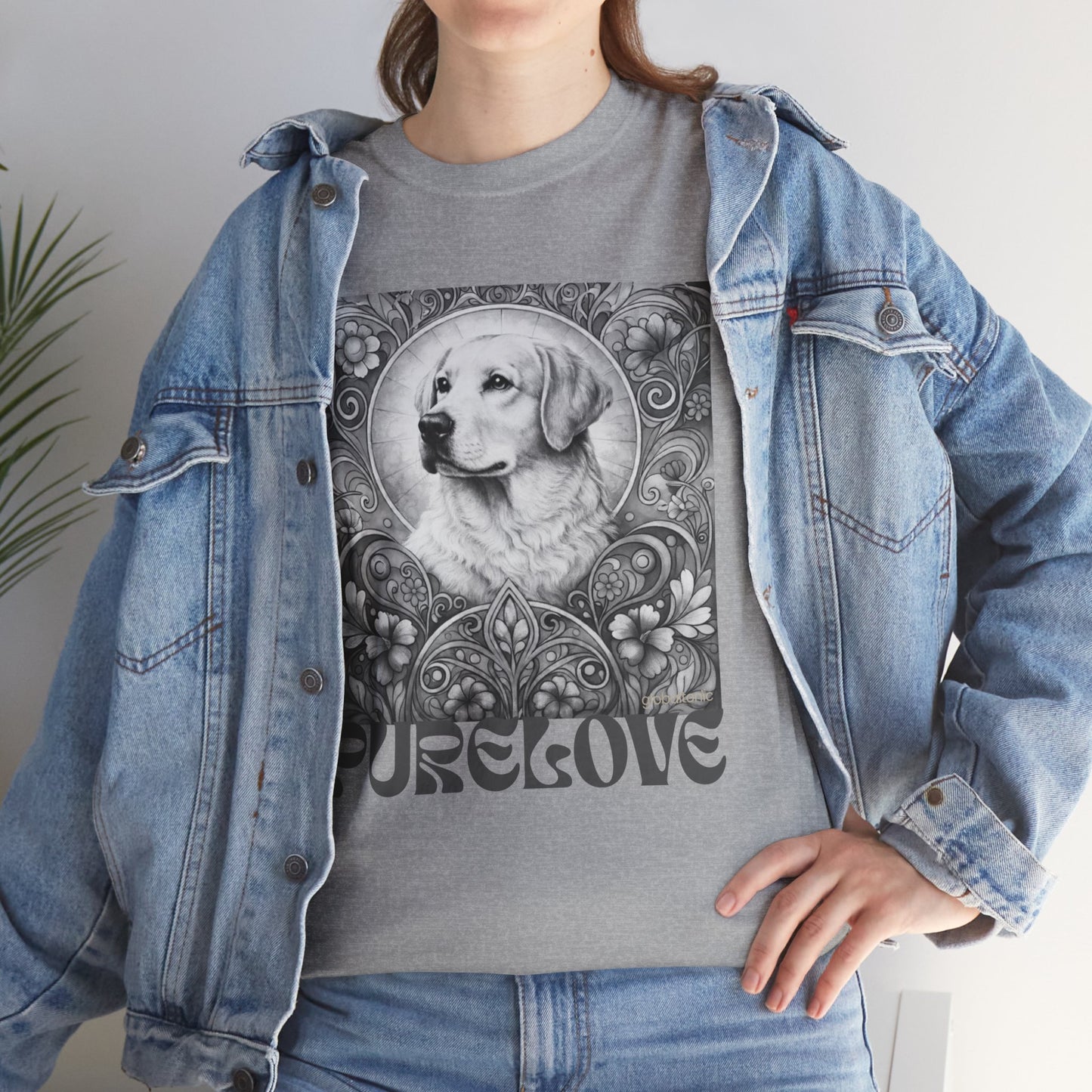 Labrador Vintage Unisex Cotton Tee for Dog Lovers (Black & White)