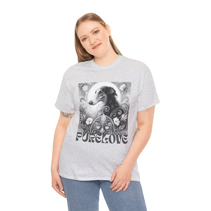 Borzoi Vintage Unisex Cotton Tee for Dog Lovers (Black & White)