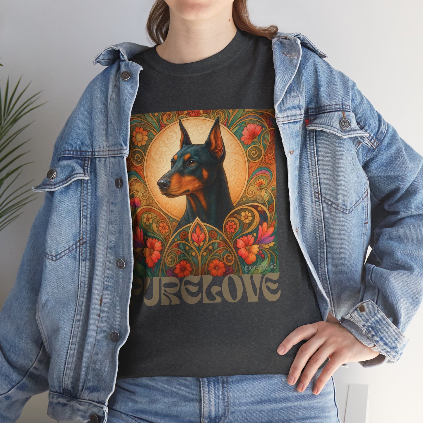 Doberman Vintage Graphic T-shirt - Unisex Cotton Tee for Dog Lovers