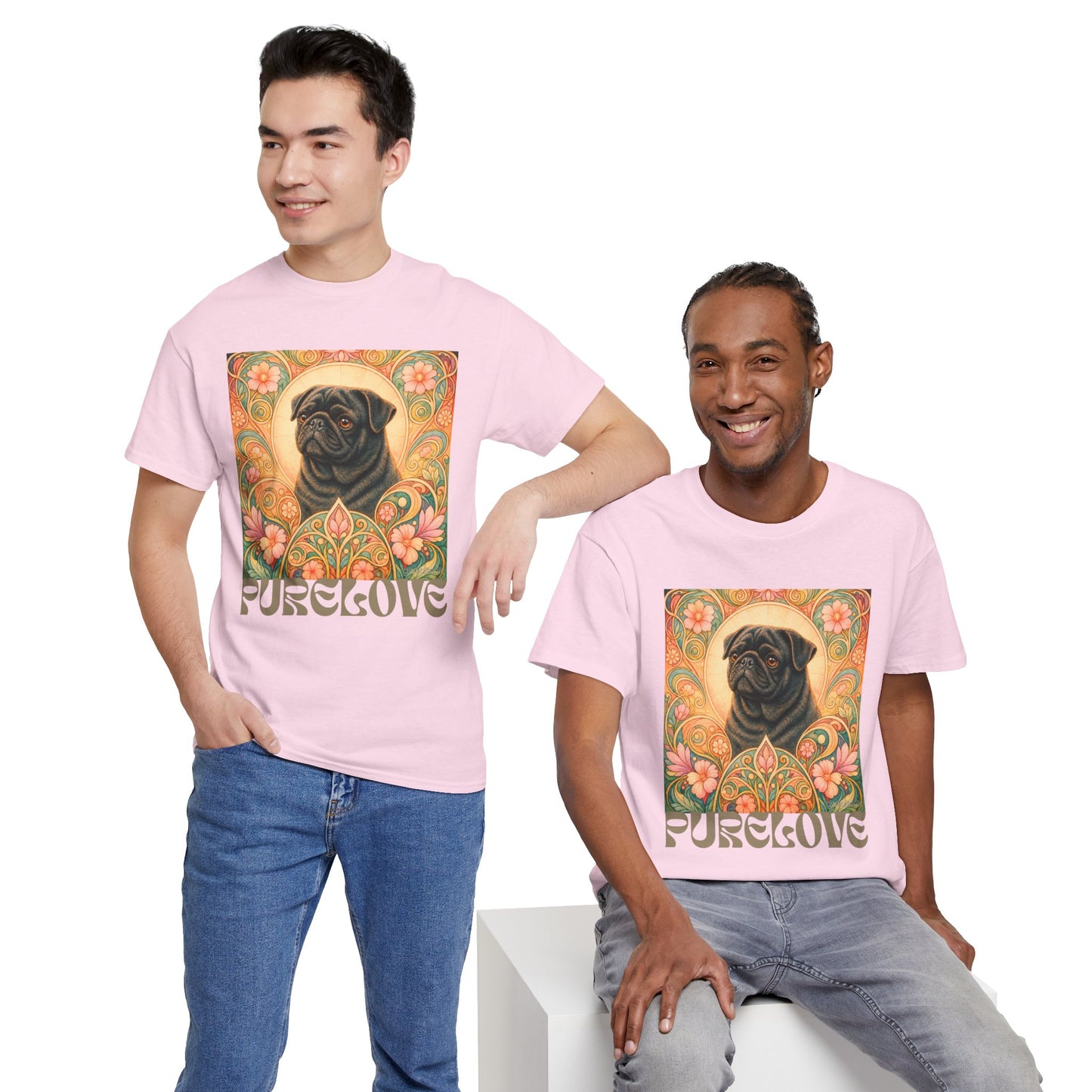 Pug Black Vintage Graphic T-Shirt – Unisex Cotton Tee for Dog Lovers