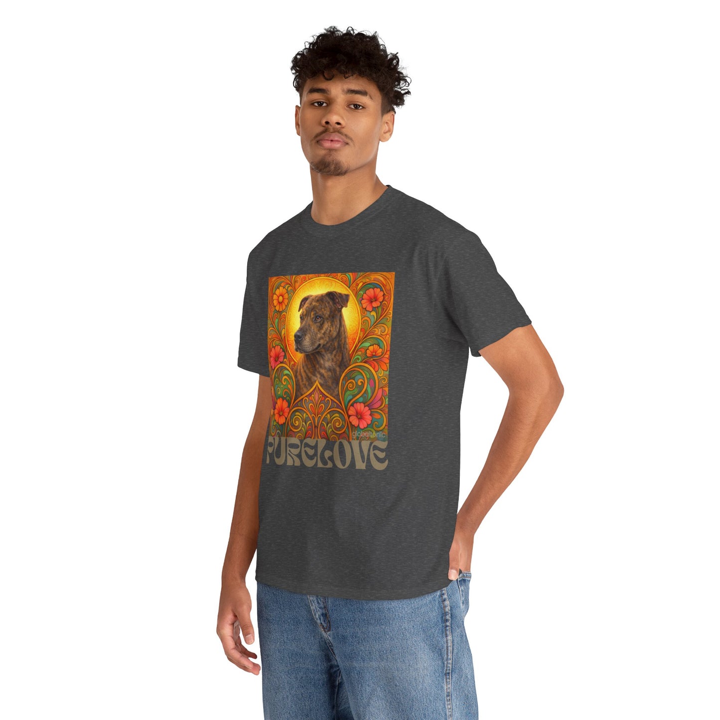 Staffy Brown Brindle Vintage Graphic T-Shirt – Unisex Cotton Tee for Dog Lovers