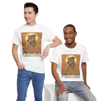 Staffy Brown Brindle Vintage Graphic T-Shirt – Unisex Cotton Tee for Dog Lovers
