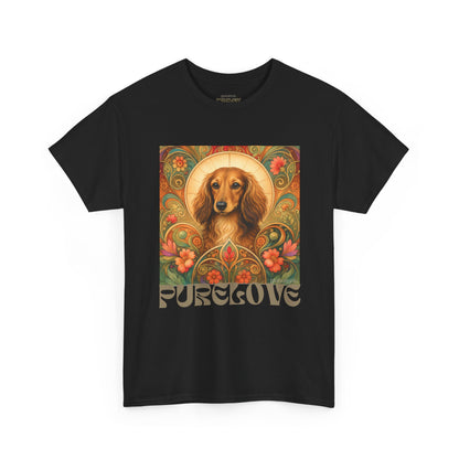 Dachshund Tan Longhair Vintage Graphic T-Shirt – Unisex Cotton Tee for Dog Lovers