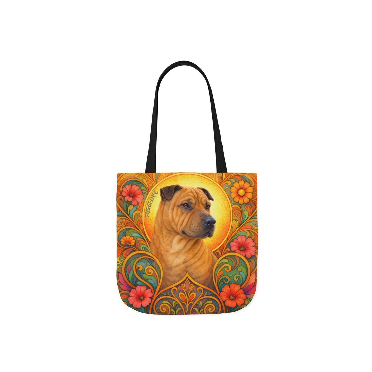 Shar Pei All-Over Print Canvas Tote Bag – Colourful Artistic Dog Lover Gift