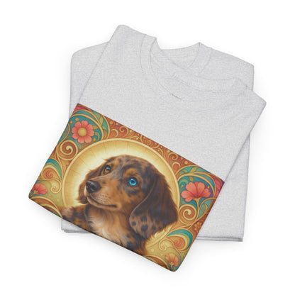 Dachshund Merle Wirehaired Vintage Unisex Cotton Tee for Dog Lovers