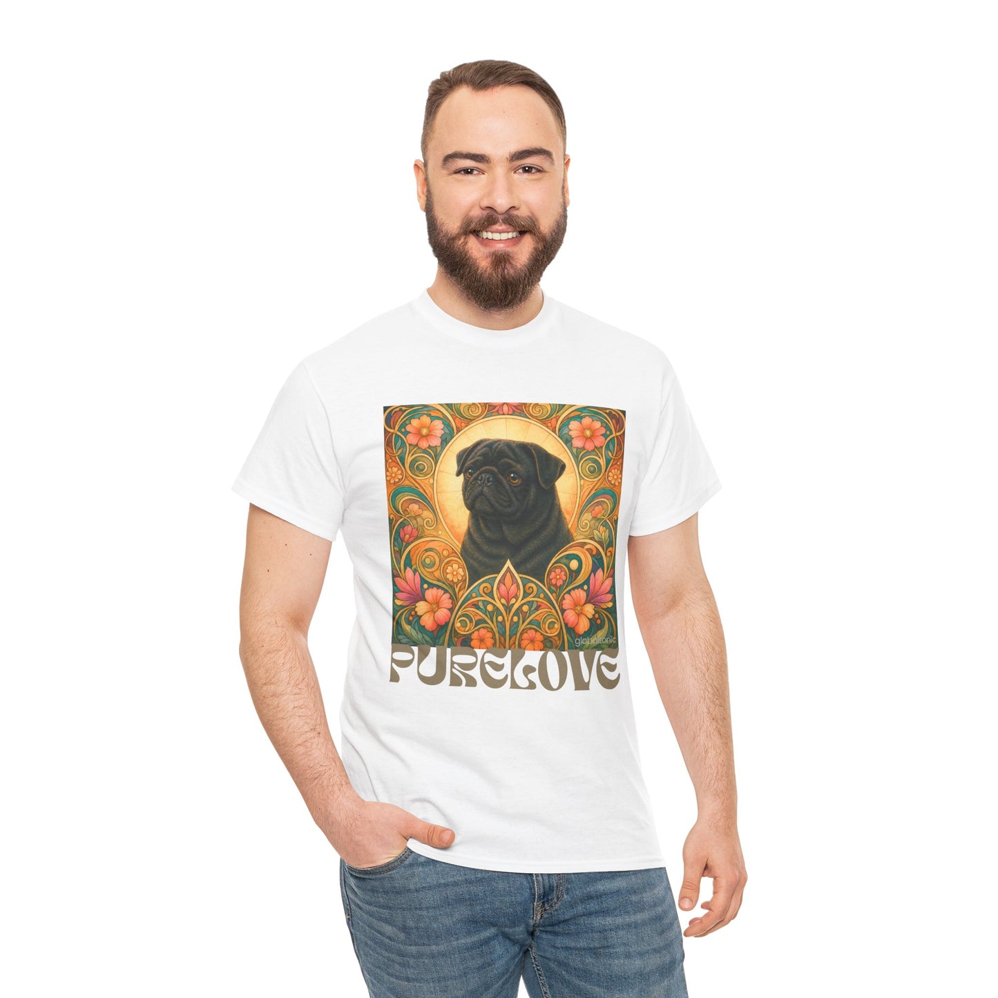 Pug Black Vintage Graphic T-Shirt – Unisex Cotton Tee for Dog Lovers