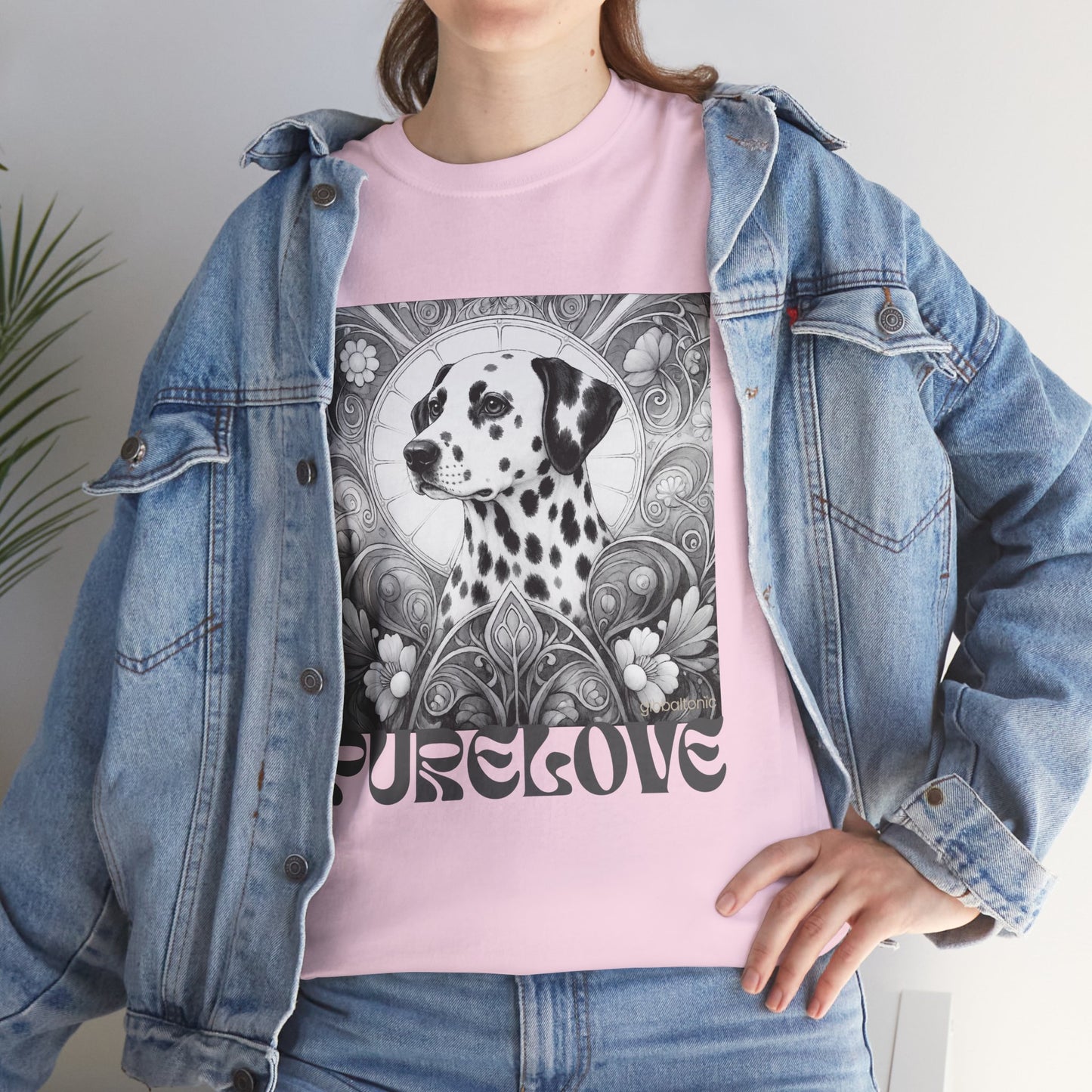 Dalmatian Vintage Unisex Cotton Tee for Dog Lovers (Black & White)