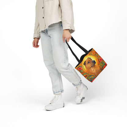Shar Pei All-Over Print Canvas Tote Bag – Colourful Artistic Dog Lover Gift