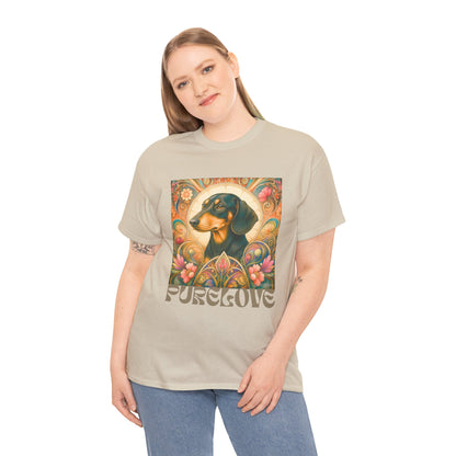Dachshund Black Tan Vintage Graphic T-Shirt – Unisex Cotton Tee for Dog Lovers