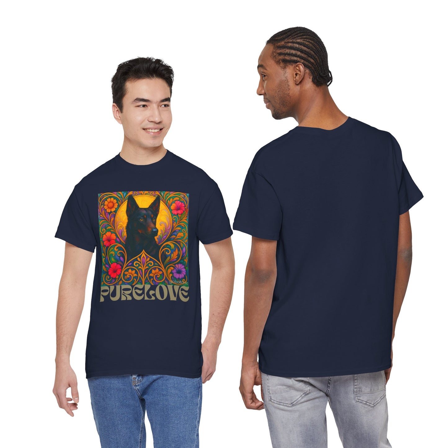 Black Kelpie Vintage Graphic T-Shirt – Unisex Cotton Tee for Dog Lovers