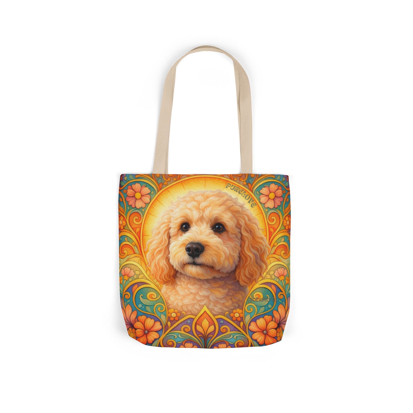 Goldendoodle (Groodle) All-Over Print Canvas Tote Bag – Colourful Artistic Dog Lover Gift