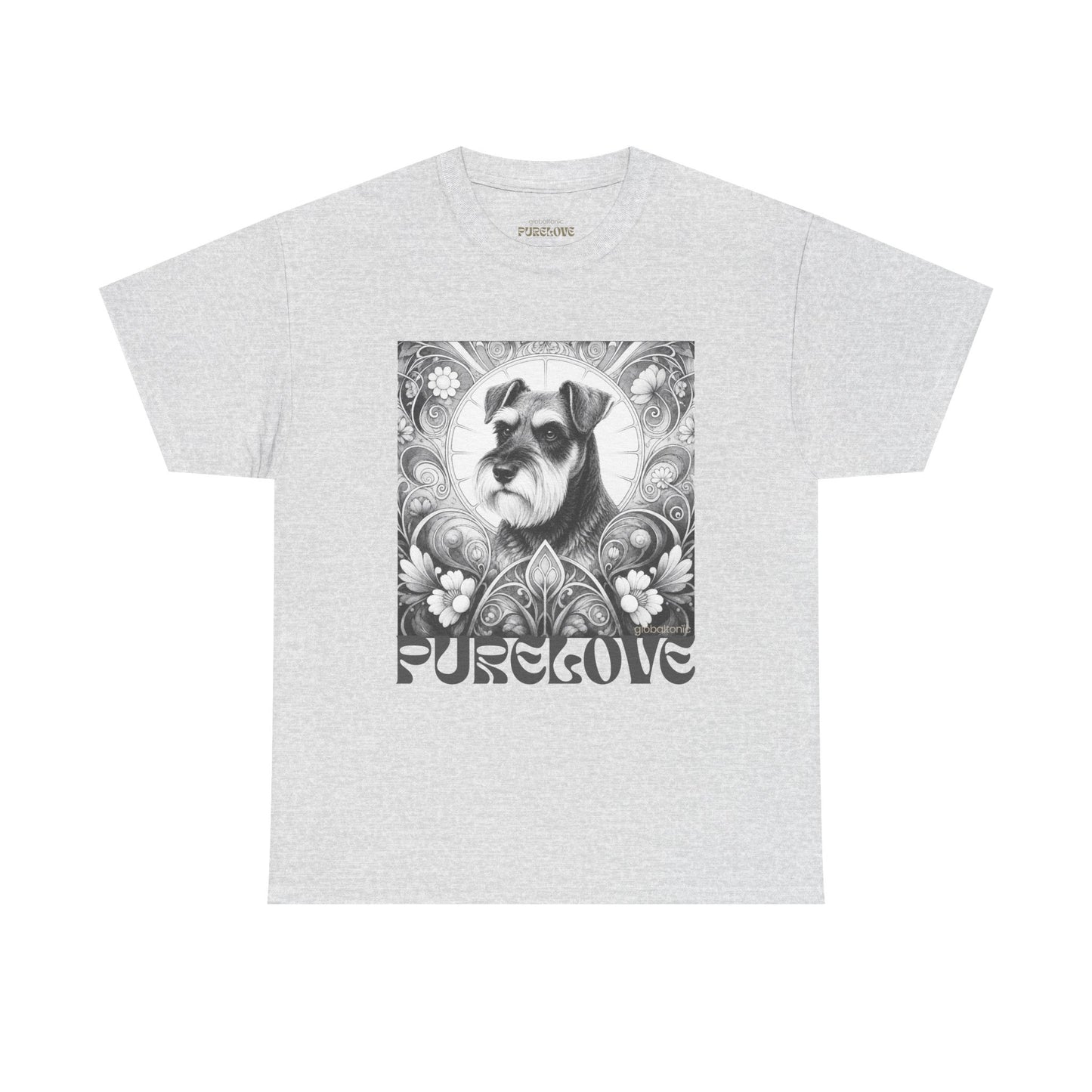 Schnauzer Vintage Unisex Cotton Tee for Dog Lovers (Black & White)