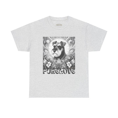 Schnauzer Vintage Unisex Cotton Tee for Dog Lovers (Black & White)