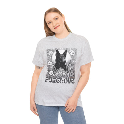 Kelpie Black Vintage Unisex Cotton Tee for Dog Lovers (Black & White)