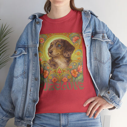 Dachshund Merle Wirehaired Vintage Unisex Cotton Tee for Dog Lovers