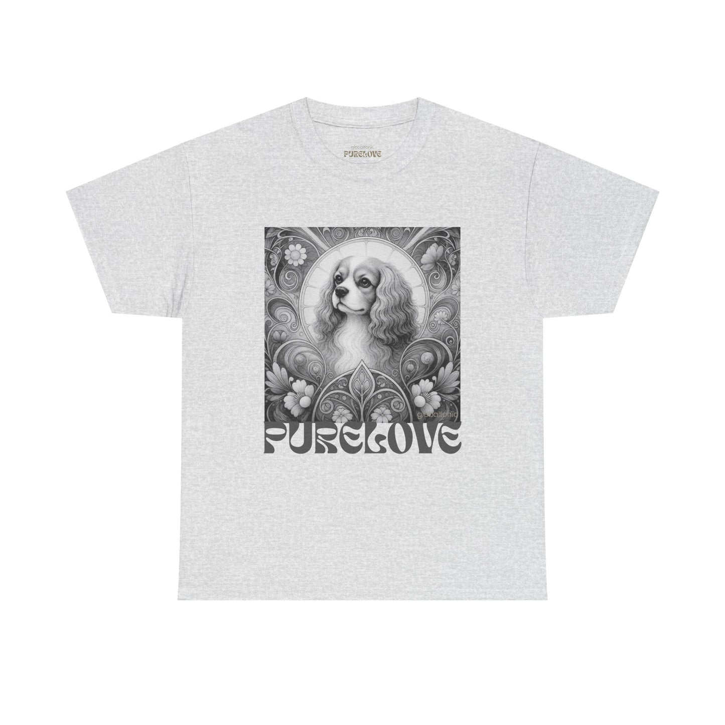 Cavalier King Charles Spaniel Vintage Unisex Cotton Tee for Dog Lovers (Black & White)