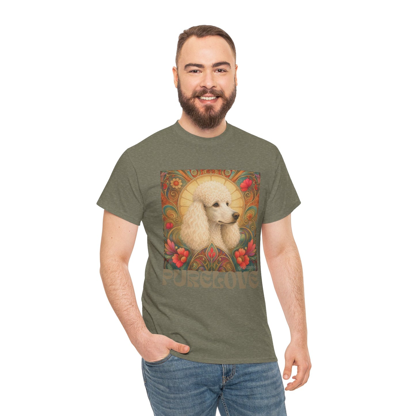 White Poodle Vintage Graphic T-Shirt – Unisex Cotton Tee for Dog Lovers