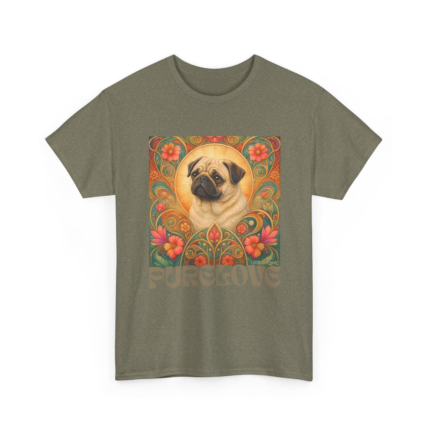 Pug Tan Vintage Graphic T-Shirt – Unisex Cotton Tee for Dog Lovers