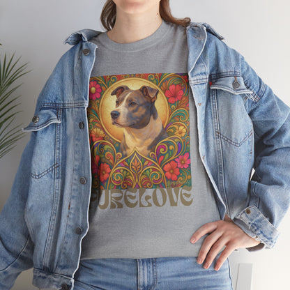 Staffy Grey & White Vintage Graphic T-Shirt – Unisex Cotton Tee for Dog Lovers