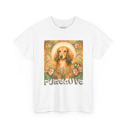 Dachshund Tan Longhair Vintage Graphic T-Shirt – Unisex Cotton Tee for Dog Lovers