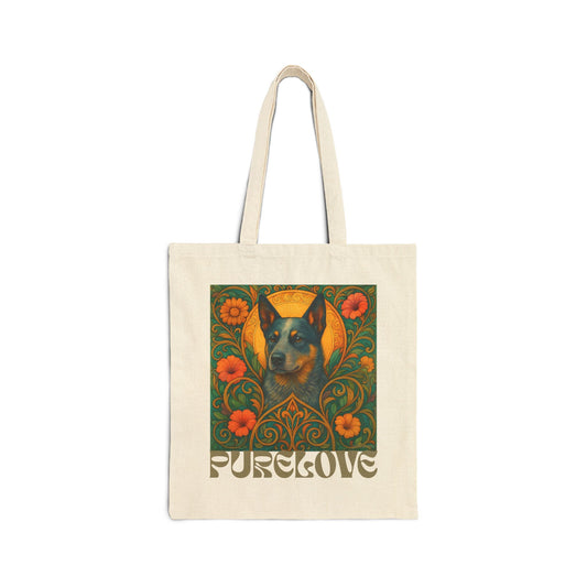 Australian Blue Heeler Vintage Dog-Lovers Cotton Canvas Tote Bag - Unique, Artistic, Durable