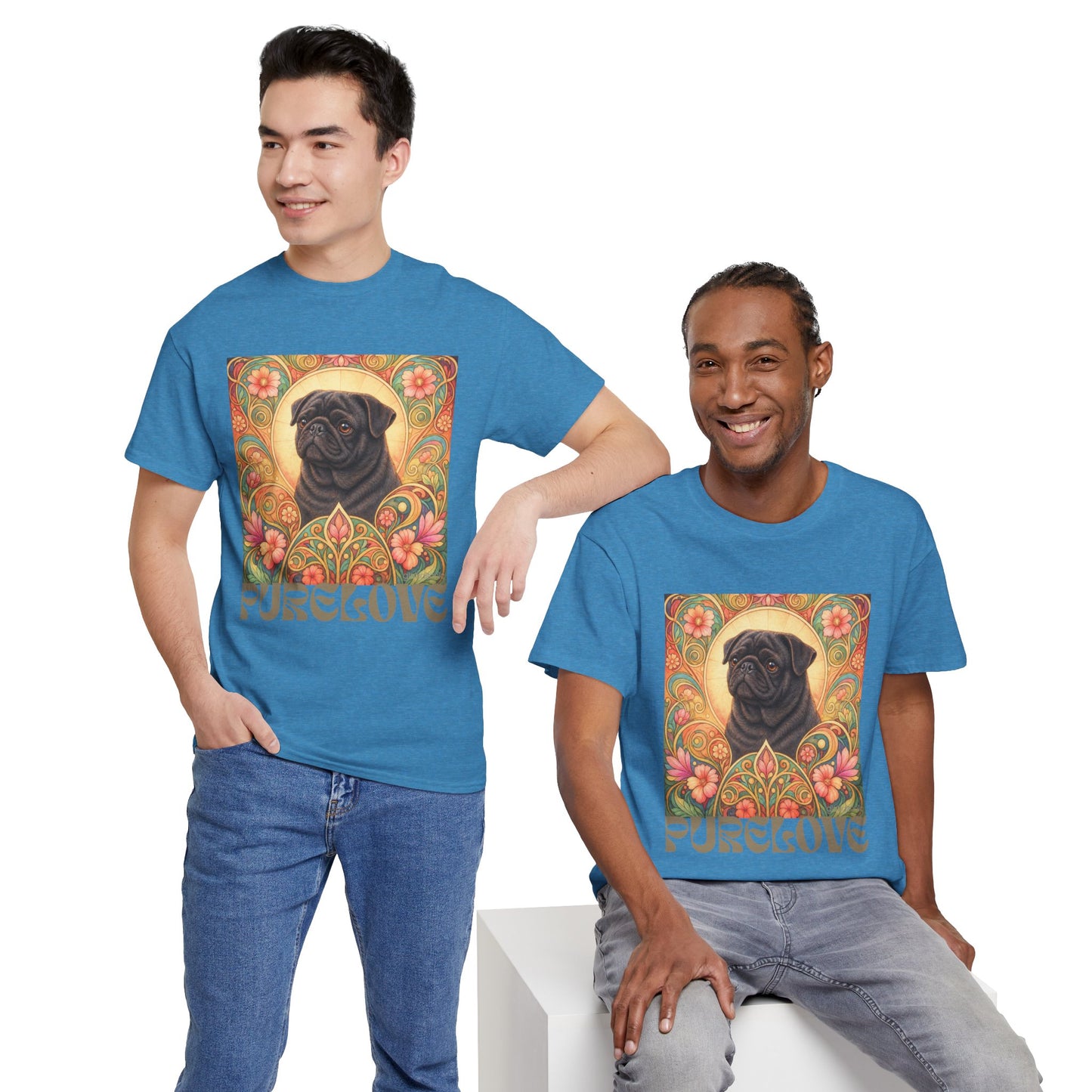Pug Black Vintage Graphic T-Shirt – Unisex Cotton Tee for Dog Lovers