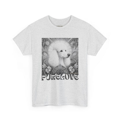 Poodle White Vintage Unisex Cotton Tee for Dog Lovers (Black & White)