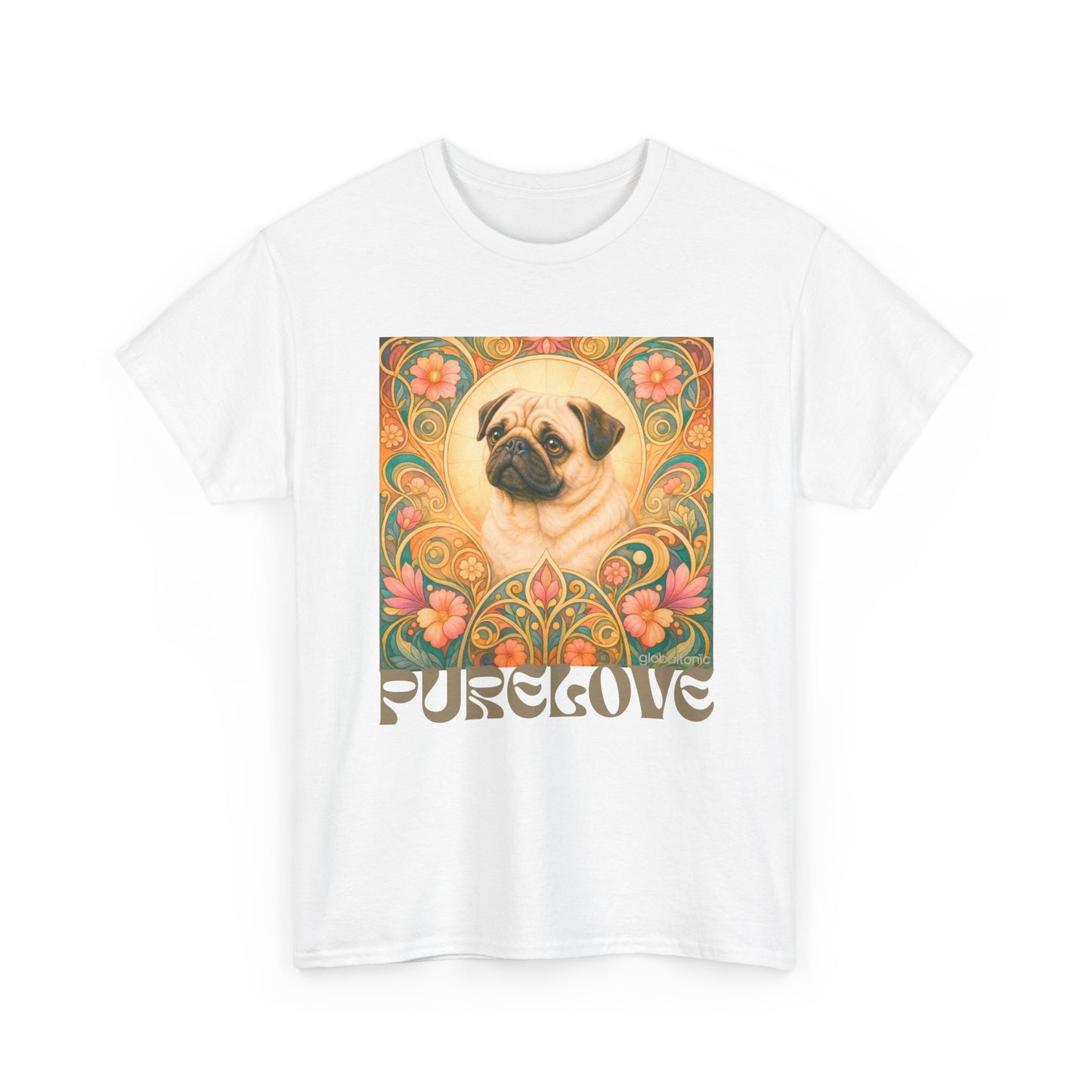 Pug Tan Vintage Graphic T-Shirt – Unisex Cotton Tee for Dog Lovers