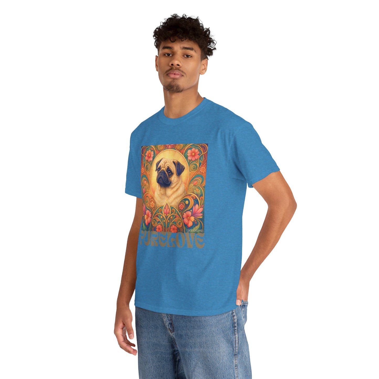 Pug Tan Vintage Graphic T-Shirt – Unisex Cotton Tee for Dog Lovers