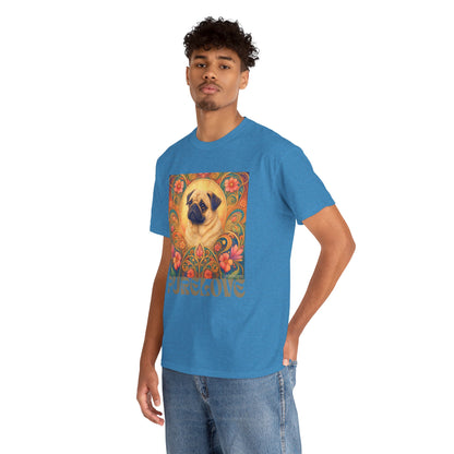 Pug Tan Vintage Graphic T-Shirt – Unisex Cotton Tee for Dog Lovers