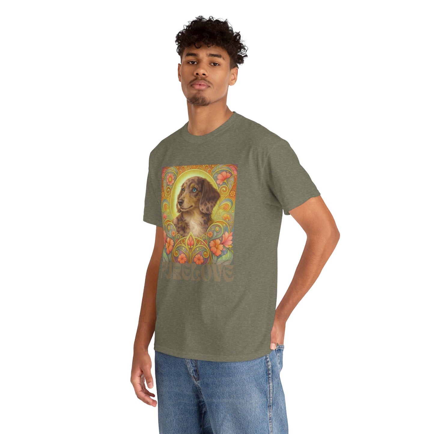 Dachshund Merle Wirehaired Vintage Unisex Cotton Tee for Dog Lovers