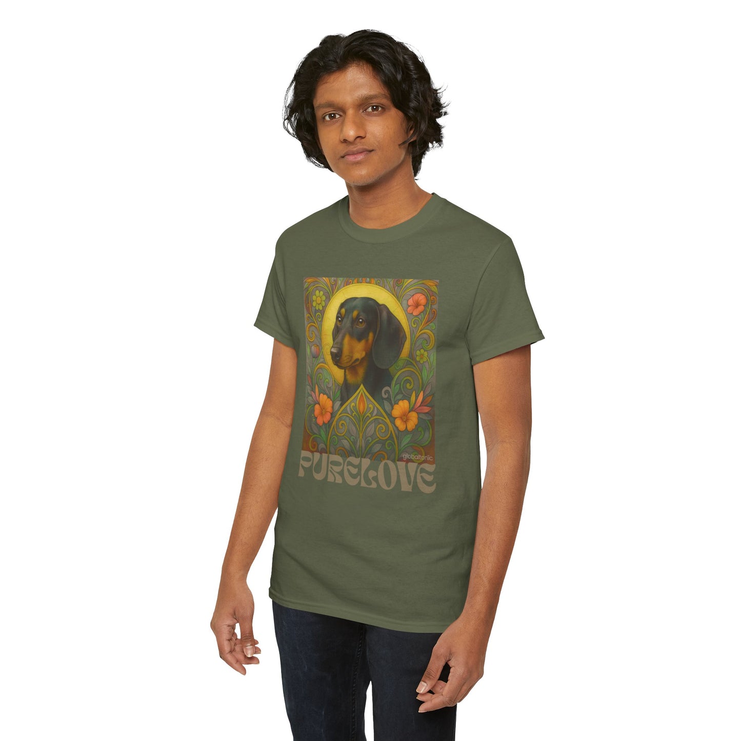 Dachshund Black Tan Shorthair Vintage Graphic T-shirt - Unisex Cotton Tee for Dog Lovers