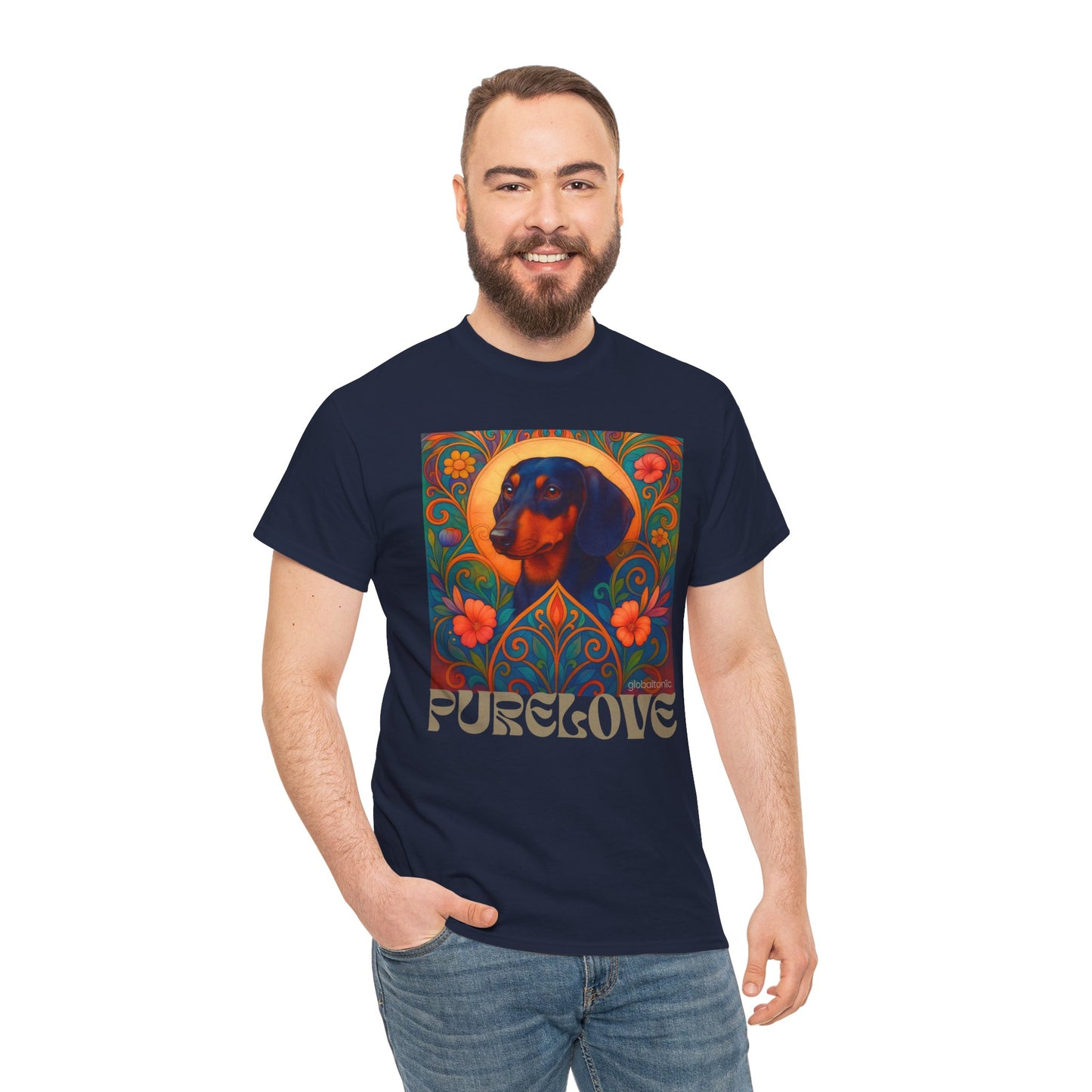 Dachshund Black Tan Shorthair Vintage Graphic T-shirt - Unisex Cotton Tee for Dog Lovers