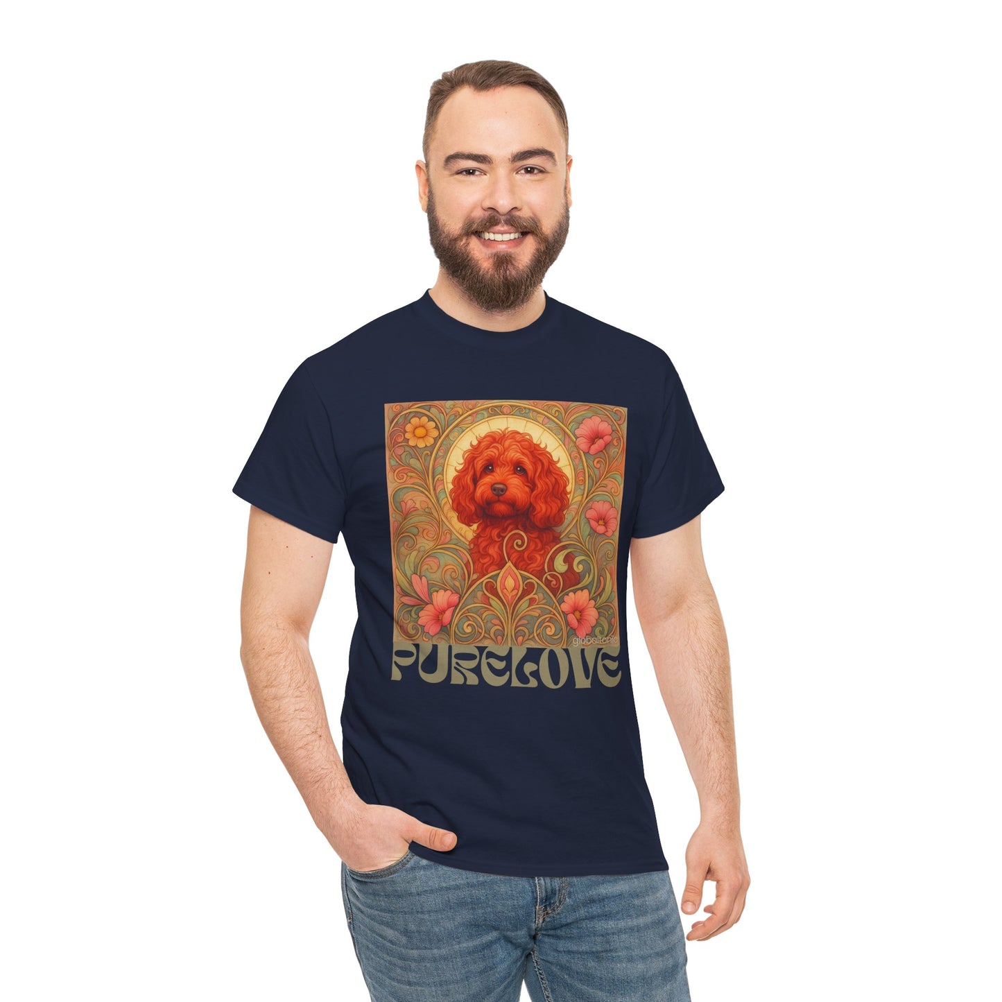 Strawberry Cavapoo (Cavoodle) Vintage Graphic T-shirt -Unisex Cotton Tee for Dog Lovers