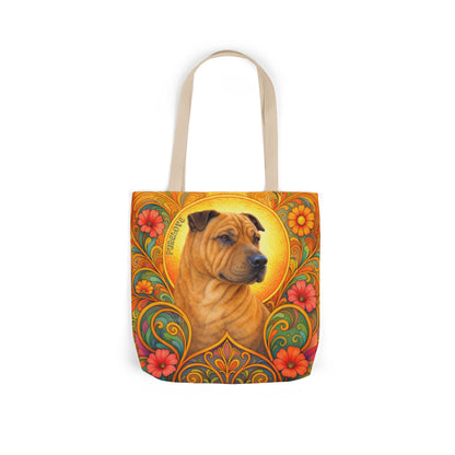 Shar Pei All-Over Print Canvas Tote Bag – Colourful Artistic Dog Lover Gift