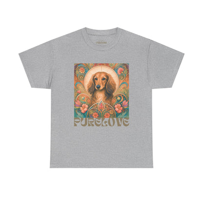 Dachshund Tan Longhair Vintage Graphic T-Shirt – Unisex Cotton Tee for Dog Lovers