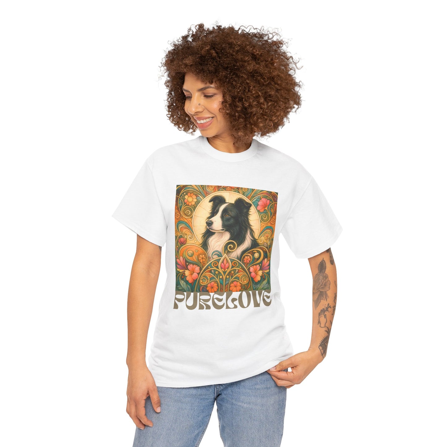 Border Collie (Black & White) Vintage Graphic T-Shirt – Unisex Cotton Tee for Dog Lovers
